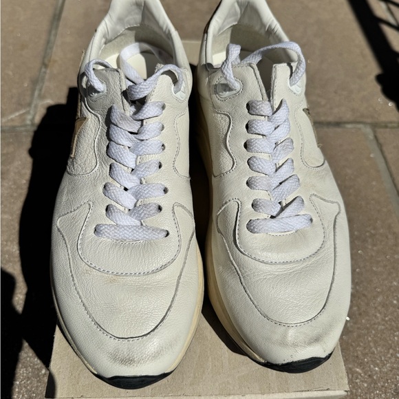 Golden Goose Running Sole — White and Gold Star Sneakers - Picture 2 of 8